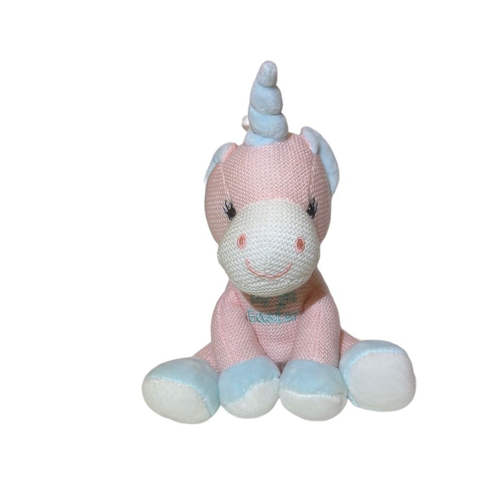 Dan Dee Plush My 1st Easter Pink Blue 8” Unicorn Sitting Stuffed Animal Toy